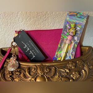 BUNDLE: 🌸🌸 Nicole Miller Perfectly Pink Wristlet, Ms Piggy Pen & Money Bag Charm